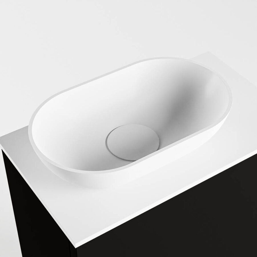 MONDIAZ FOWY toiletmeubel 40cm kleur urban. Waskom positie links kleur talc | talc. Met 1 kraangat - Afbeelding 7