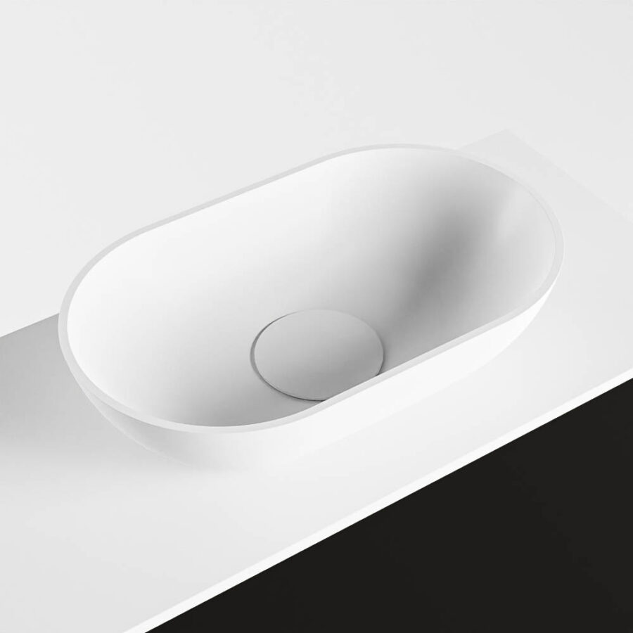 MONDIAZ FOWY toiletmeubel 50cm kleur urban. Waskom positie midden kleur talc | talc. Zonder kraangat - Afbeelding 7