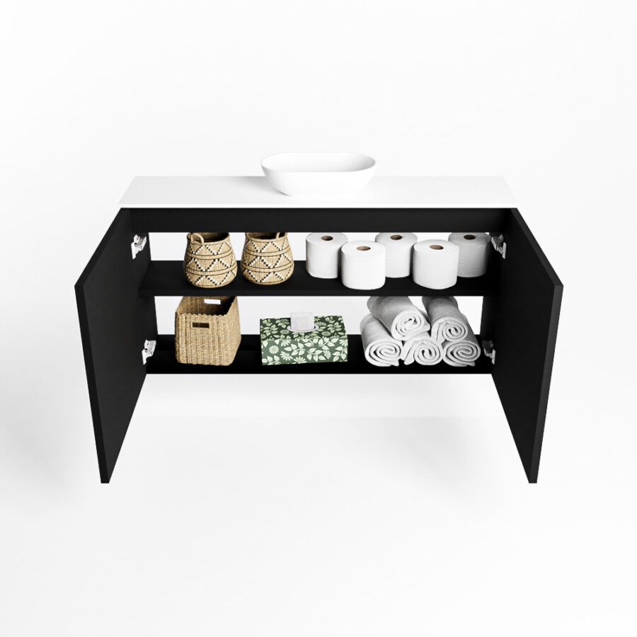 MONDIAZ FOWY toiletmeubel 100cm kleur urban. Waskom positie midden kleur talc | talc. Met 1 kraangat - Afbeelding 8