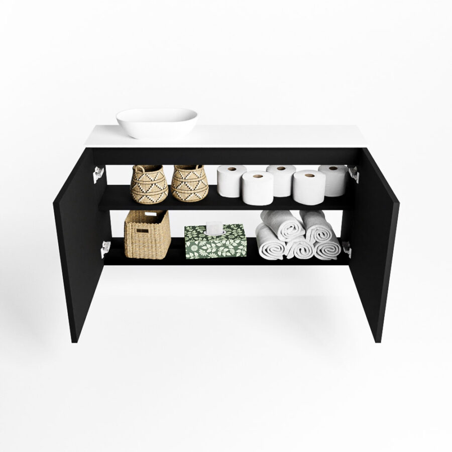 MONDIAZ FOWY toiletmeubel 100cm kleur urban. Waskom positie links kleur talc | talc. Met 1 kraangat - Afbeelding 8