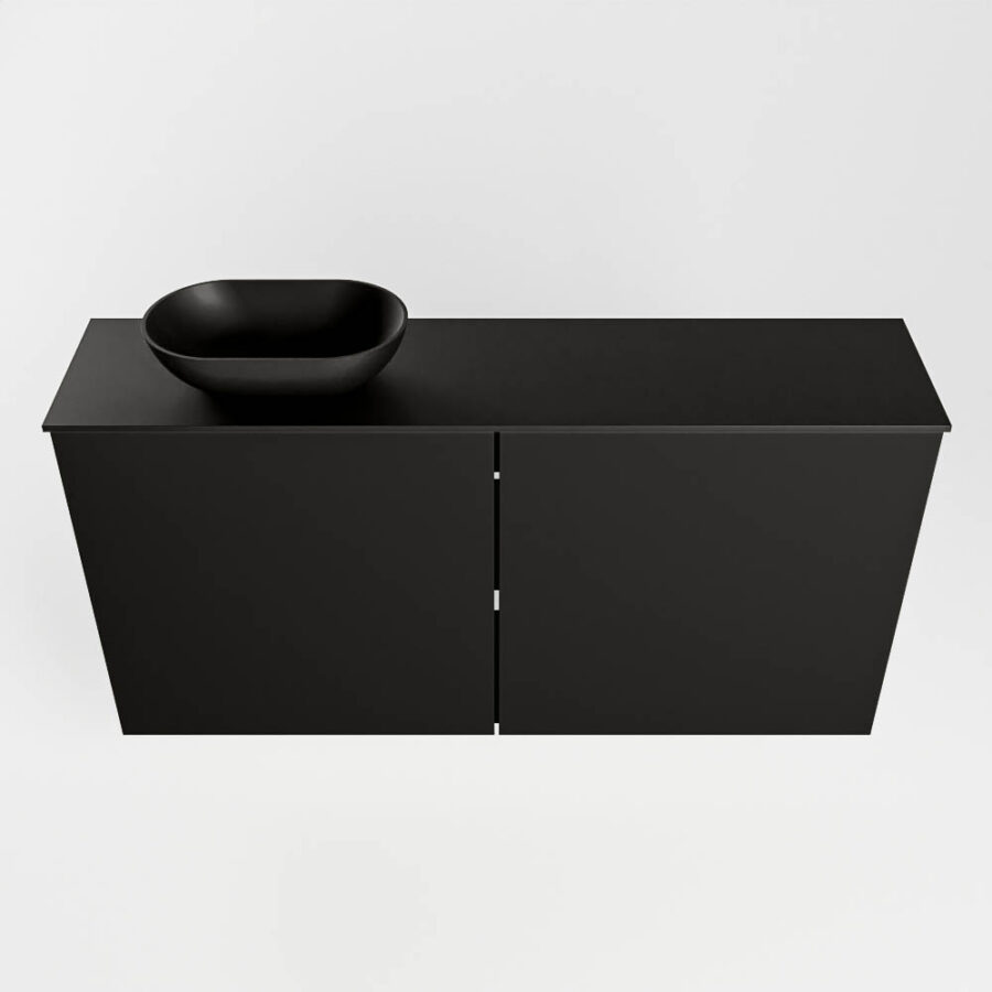 MONDIAZ FOWY toiletmeubel 100cm kleur urban. Waskom positie links kleur urban | urban. Met 1 kraangat - Afbeelding 5