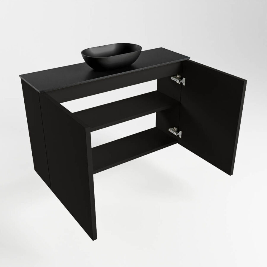 MONDIAZ FOWY toiletmeubel 80cm kleur urban. Waskom positie midden kleur urban | urban. Met 1 kraangat - Afbeelding 6
