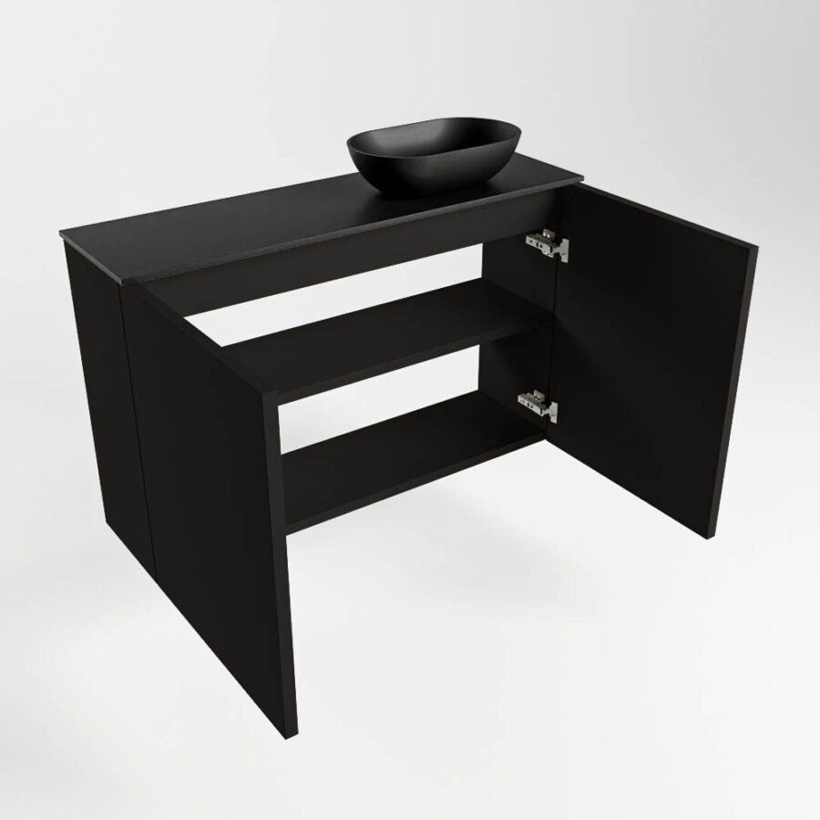 MONDIAZ FOWY toiletmeubel 80cm kleur urban. Waskom positie rechts kleur urban | urban. Zonder kraangat - Afbeelding 6