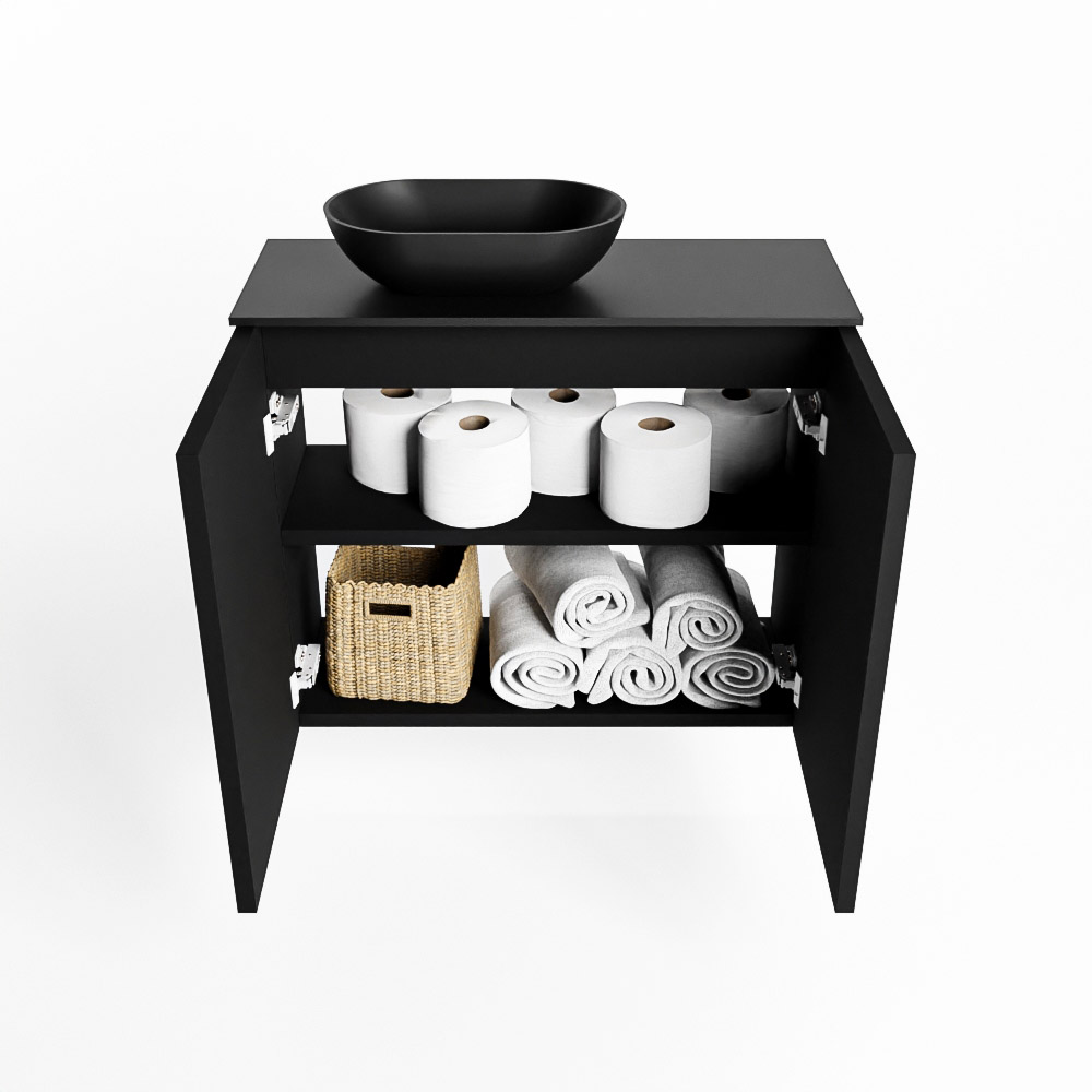 MONDIAZ FOWY toiletmeubel 60cm kleur urban. Waskom positie links kleur urban | urban. Met 1 kraangat - Afbeelding 8