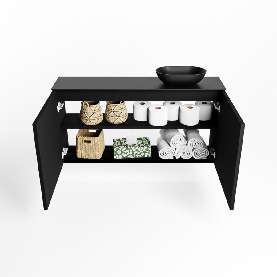 MONDIAZ FOWY toiletmeubel 100cm kleur urban. Waskom positie rechts kleur urban | urban. Met 1 kraangat - Afbeelding 8