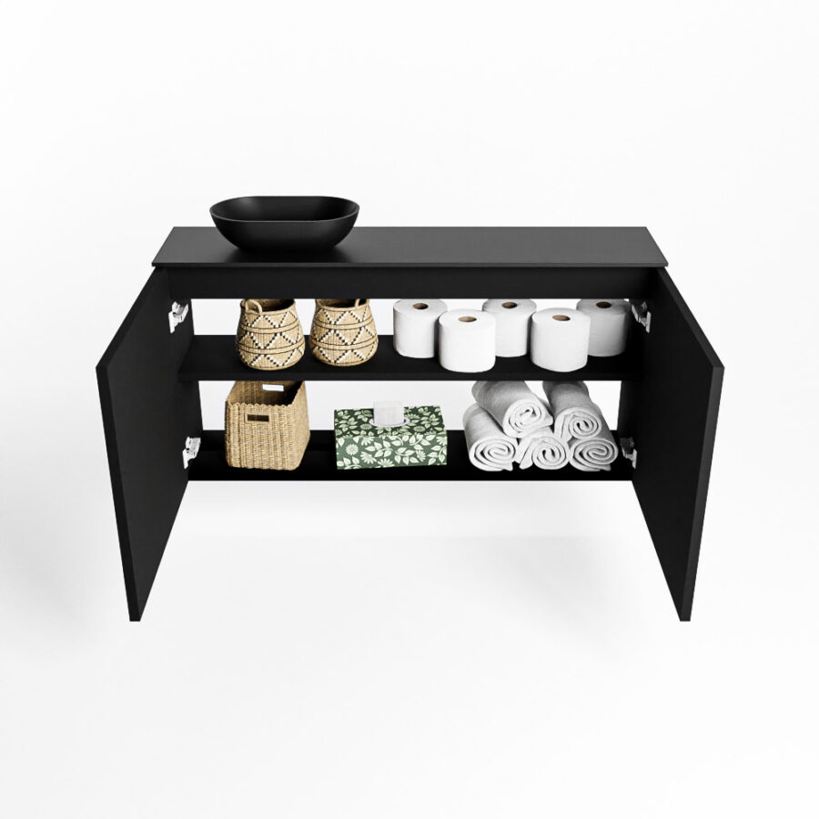 MONDIAZ FOWY toiletmeubel 100cm kleur urban. Waskom positie links kleur urban | urban. Zonder kraangat - Afbeelding 8