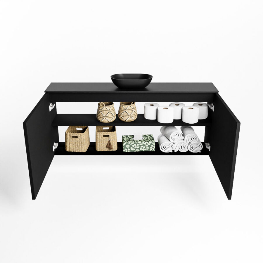 MONDIAZ FOWY toiletmeubel 120cm kleur urban. Waskom positie midden kleur urban | urban. Met 1 kraangat - Afbeelding 8