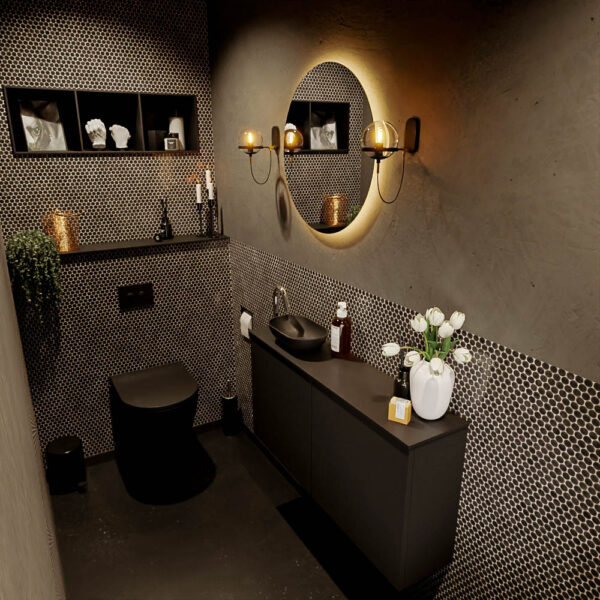 MONDIAZ FOWY toiletmeubel 100cm kleur urban. Waskom positie links kleur urban | urban. Met 1 kraangat