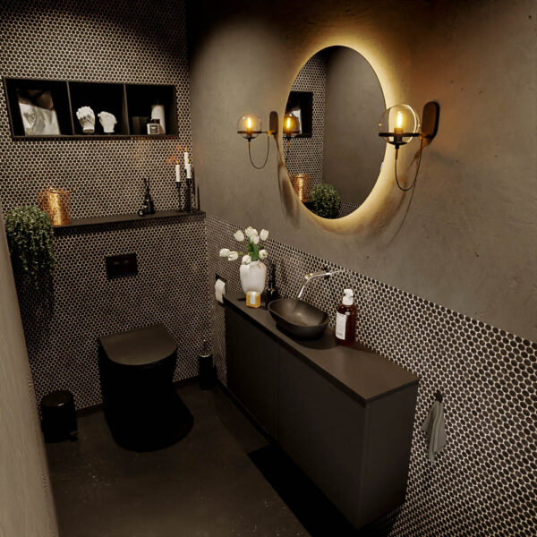 MONDIAZ FOWY toiletmeubel 100cm kleur urban. Waskom positie midden kleur urban | urban. Zonder kraangat