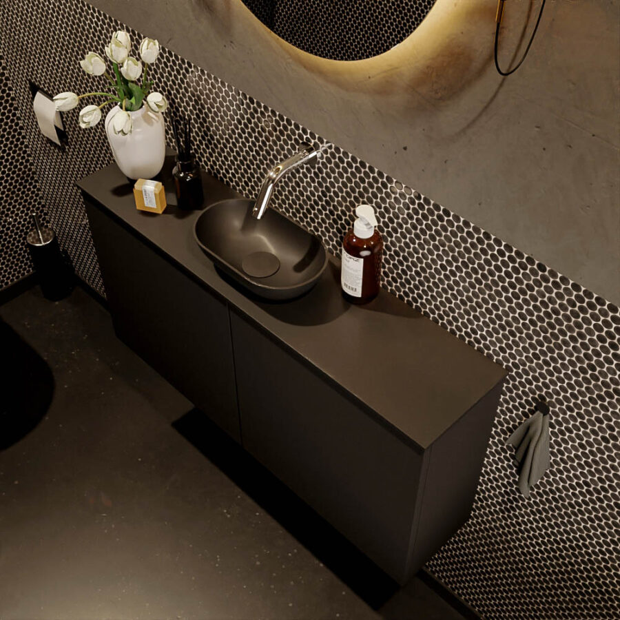 MONDIAZ FOWY toiletmeubel 100cm kleur urban. Waskom positie midden kleur urban | urban. Zonder kraangat - Afbeelding 3