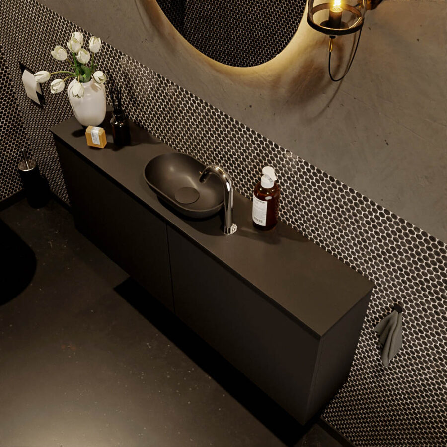 MONDIAZ FOWY toiletmeubel 120cm kleur urban. Waskom positie midden kleur urban | urban. Met 1 kraangat - Afbeelding 3