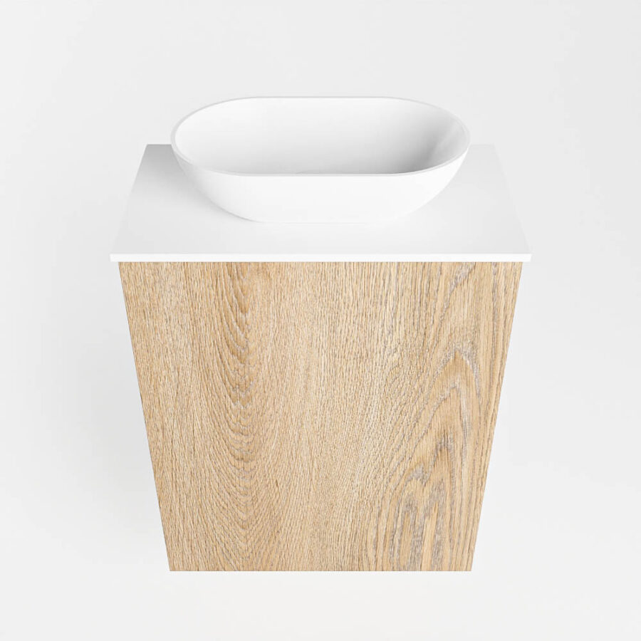 MONDIAZ FOWY toiletmeubel 40cm kleur washed oak. Waskom positie midden kleur talc | talc. Zonder kraangat - Afbeelding 5