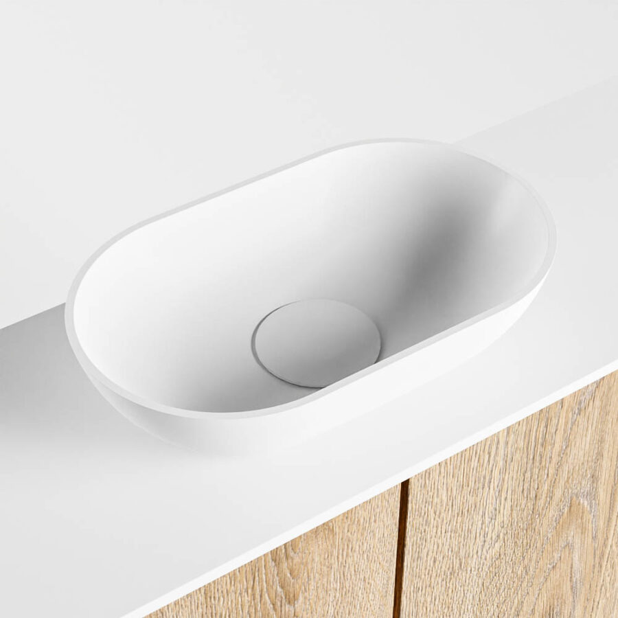 MONDIAZ FOWY toiletmeubel 80cm kleur washed oak. Waskom positie midden kleur talc | talc. Zonder kraangat - Afbeelding 7