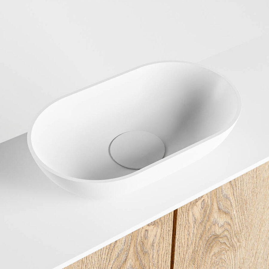 MONDIAZ FOWY toiletmeubel 100cm kleur washed oak. Waskom positie midden kleur talc | talc. Zonder kraangat - Afbeelding 7