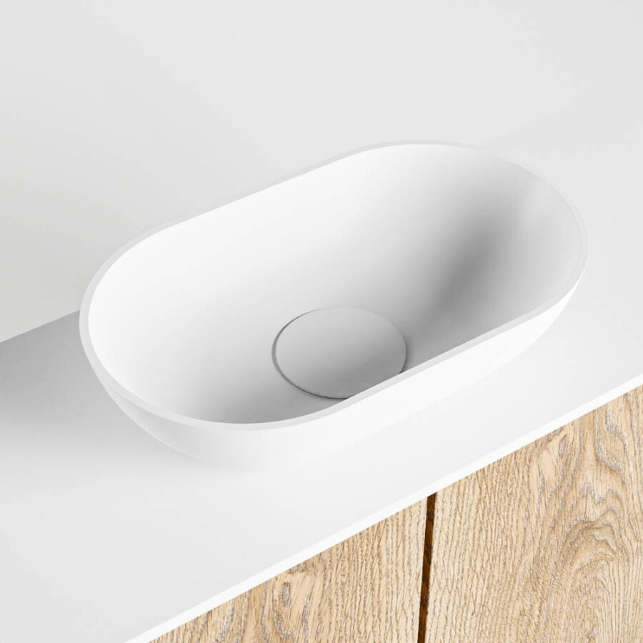 MONDIAZ FOWY toiletmeubel 120cm kleur washed oak. Waskom positie midden kleur talc | talc. Met 1 kraangat - Afbeelding 7