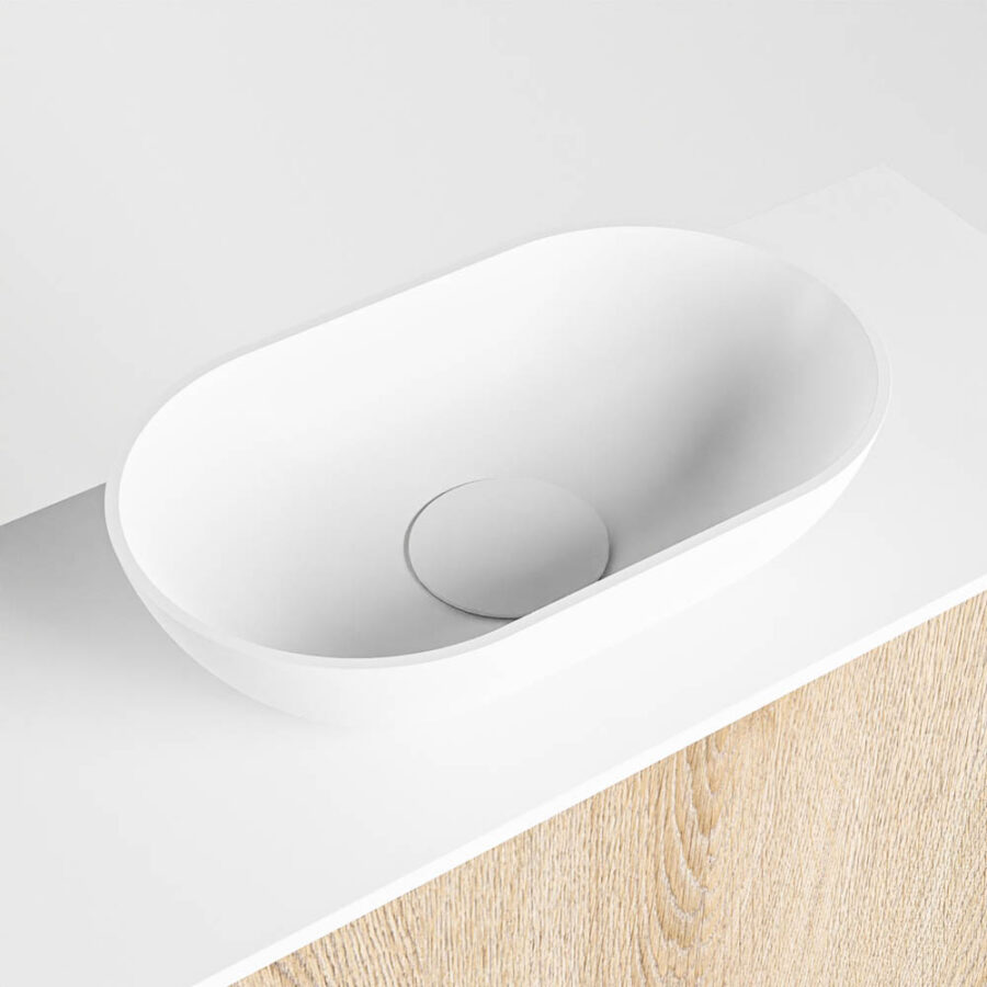 MONDIAZ FOWY toiletmeubel 120cm kleur washed oak. Waskom positie rechts kleur talc | talc. Met 1 kraangat - Afbeelding 7