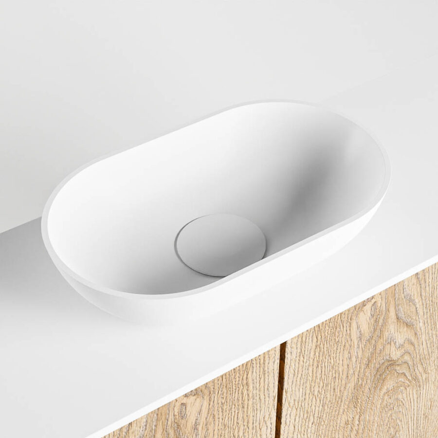 MONDIAZ FOWY toiletmeubel 120cm kleur washed oak. Waskom positie midden kleur talc | talc. Zonder kraangat - Afbeelding 7