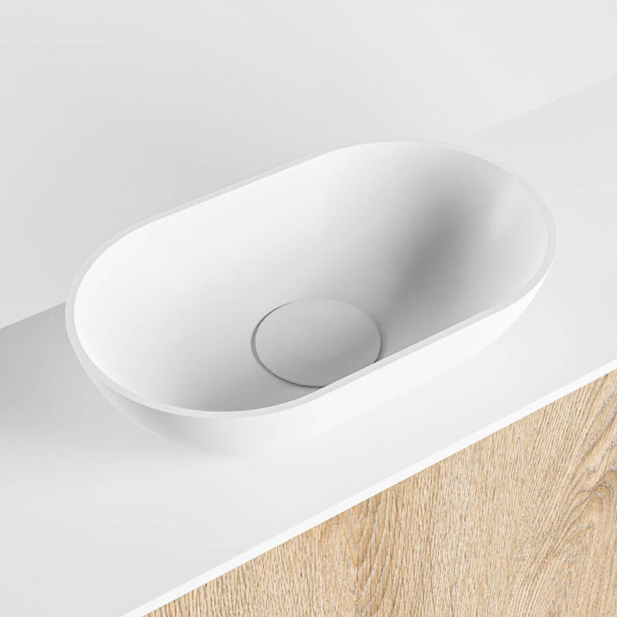 MONDIAZ FOWY toiletmeubel 120cm kleur washed oak. Waskom positie links kleur talc | talc. Zonder kraangat - Afbeelding 7