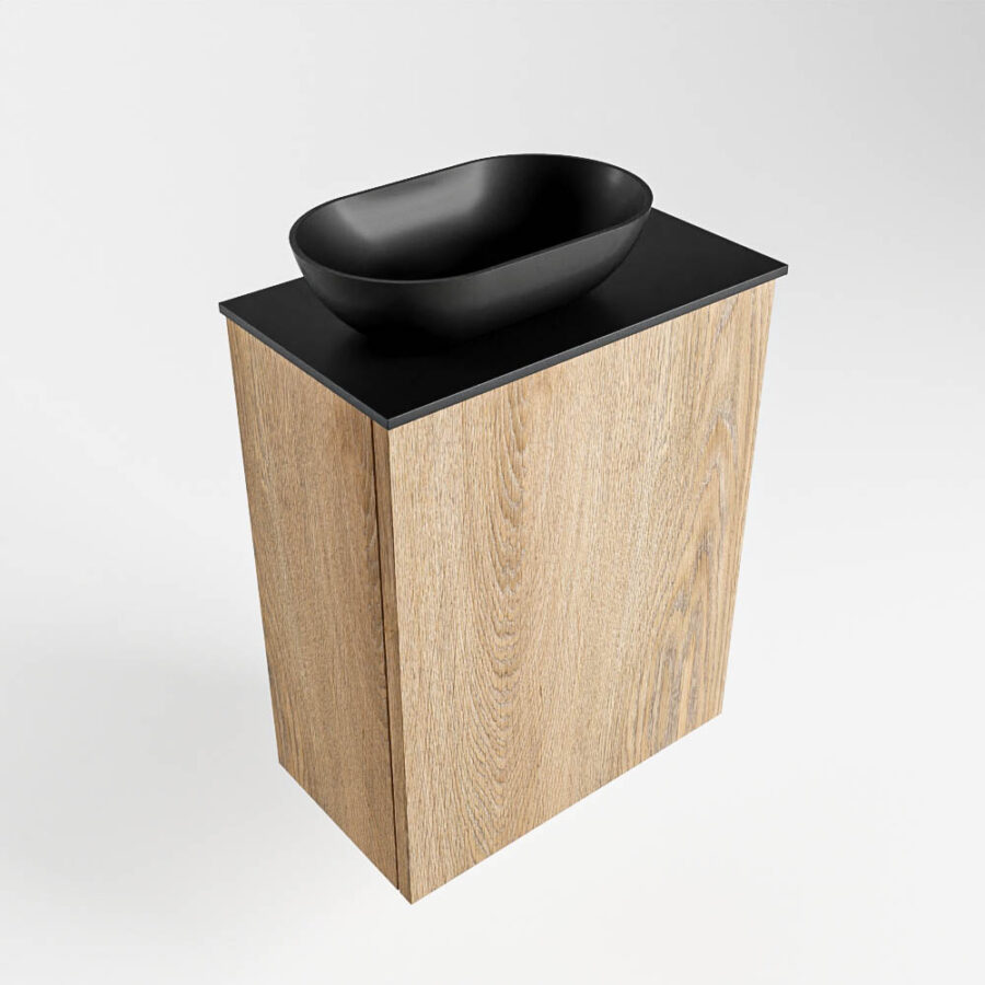 MONDIAZ FOWY toiletmeubel 40cm kleur washed oak. Waskom positie links kleur urban | urban. Met 1 kraangat - Afbeelding 4