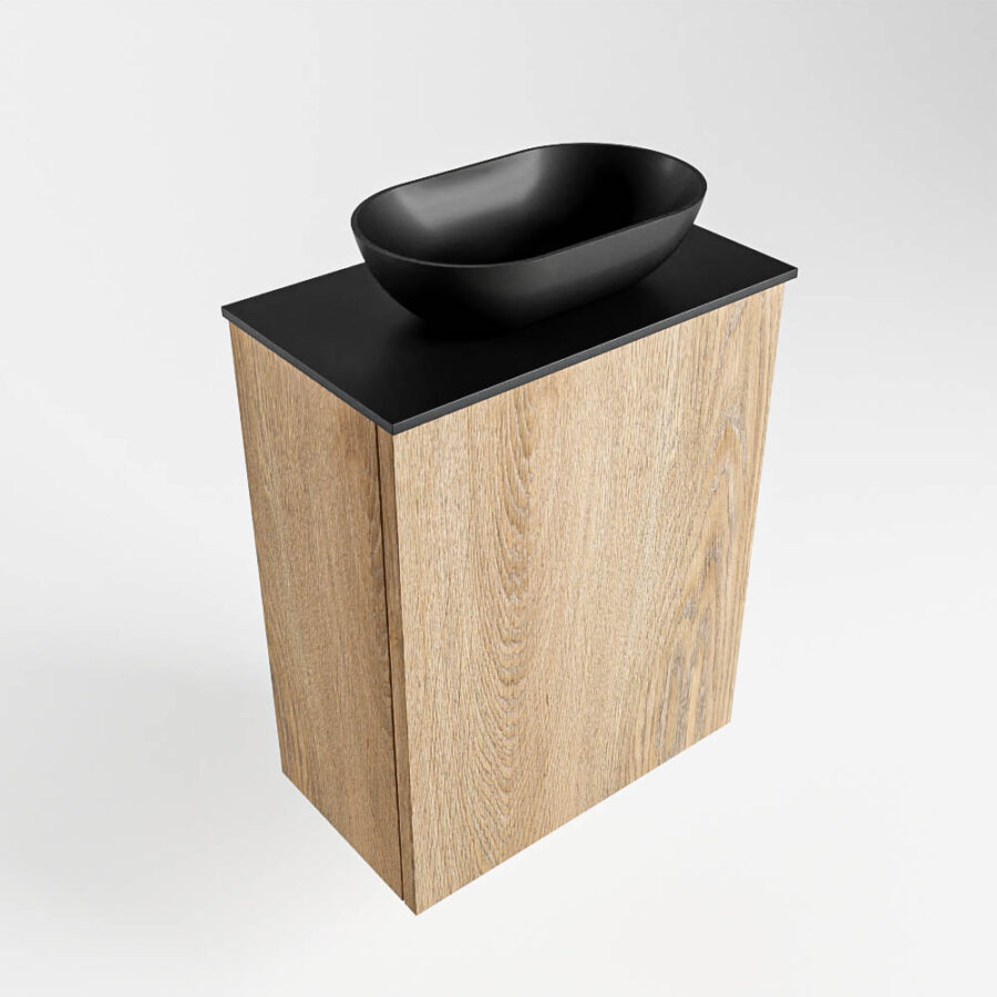 MONDIAZ FOWY toiletmeubel 40cm kleur washed oak. Waskom positie midden kleur urban | urban. Zonder kraangat - Afbeelding 4