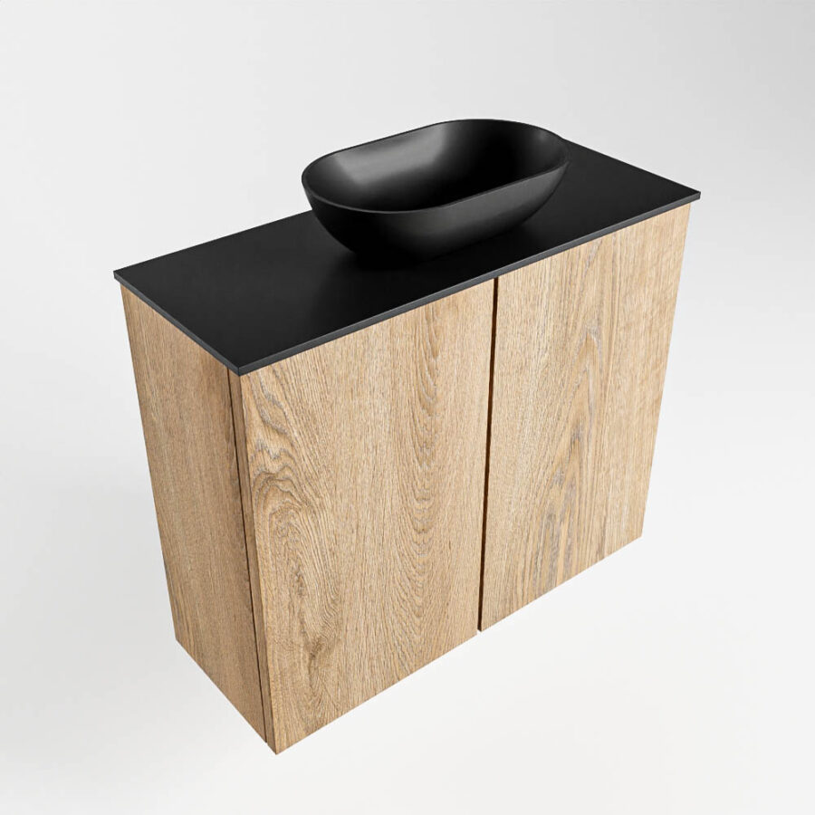 MONDIAZ FOWY toiletmeubel 60cm kleur washed oak. Waskom positie midden kleur urban | urban. Met 1 kraangat - Afbeelding 4