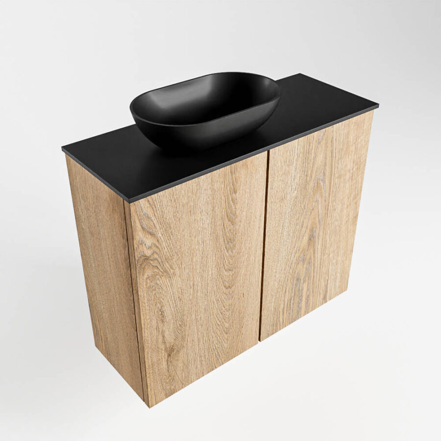 MONDIAZ FOWY toiletmeubel 60cm kleur washed oak. Waskom positie links kleur urban | urban. Met 1 kraangat - Afbeelding 4