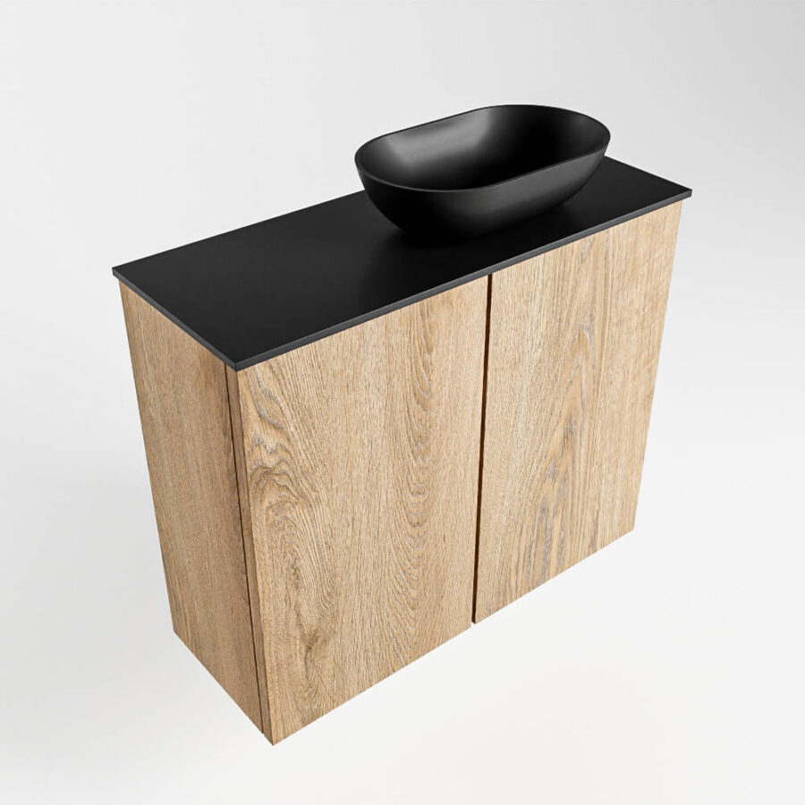 MONDIAZ FOWY toiletmeubel 60cm kleur washed oak. Waskom positie rechts kleur urban | urban. Zonder kraangat - Afbeelding 4