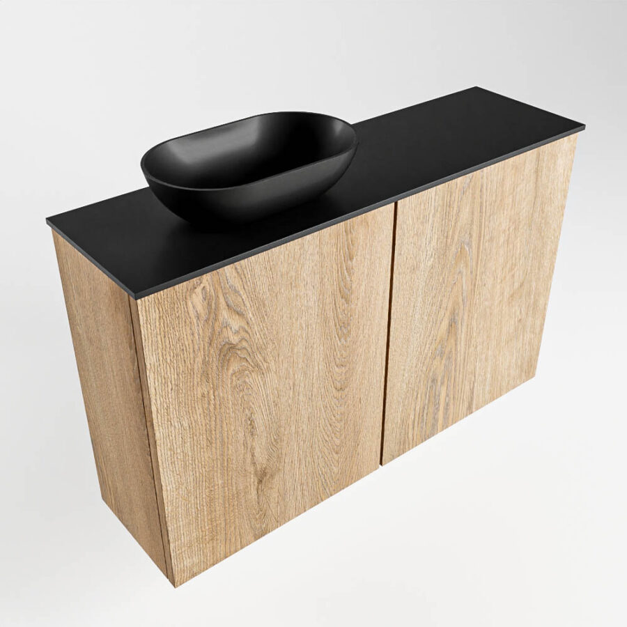 MONDIAZ FOWY toiletmeubel 80cm kleur washed oak. Waskom positie links kleur urban | urban. Met 1 kraangat - Afbeelding 4