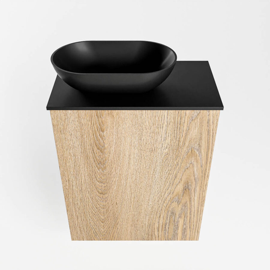 MONDIAZ FOWY toiletmeubel 40cm kleur washed oak. Waskom positie links kleur urban | urban. Met 1 kraangat - Afbeelding 5