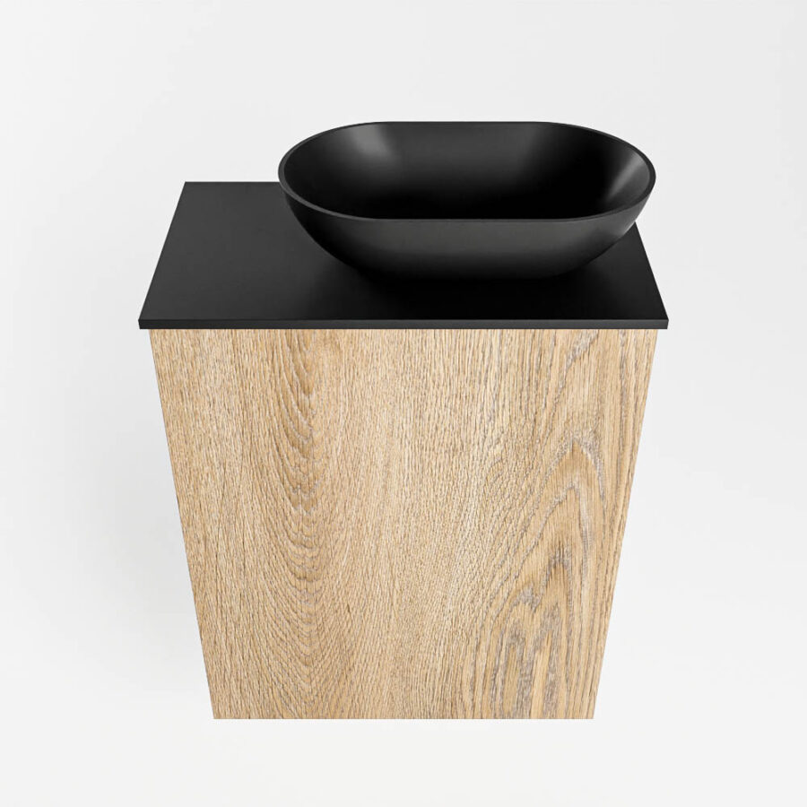 MONDIAZ FOWY toiletmeubel 40cm kleur washed oak. Waskom positie rechts kleur urban | urban. Met 1 kraangat - Afbeelding 5