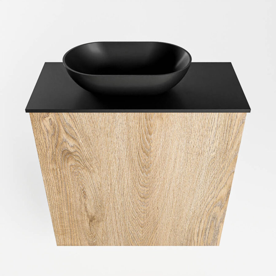 MONDIAZ FOWY toiletmeubel 50cm kleur washed oak. Waskom positie links kleur urban | urban. Met 1 kraangat - Afbeelding 5