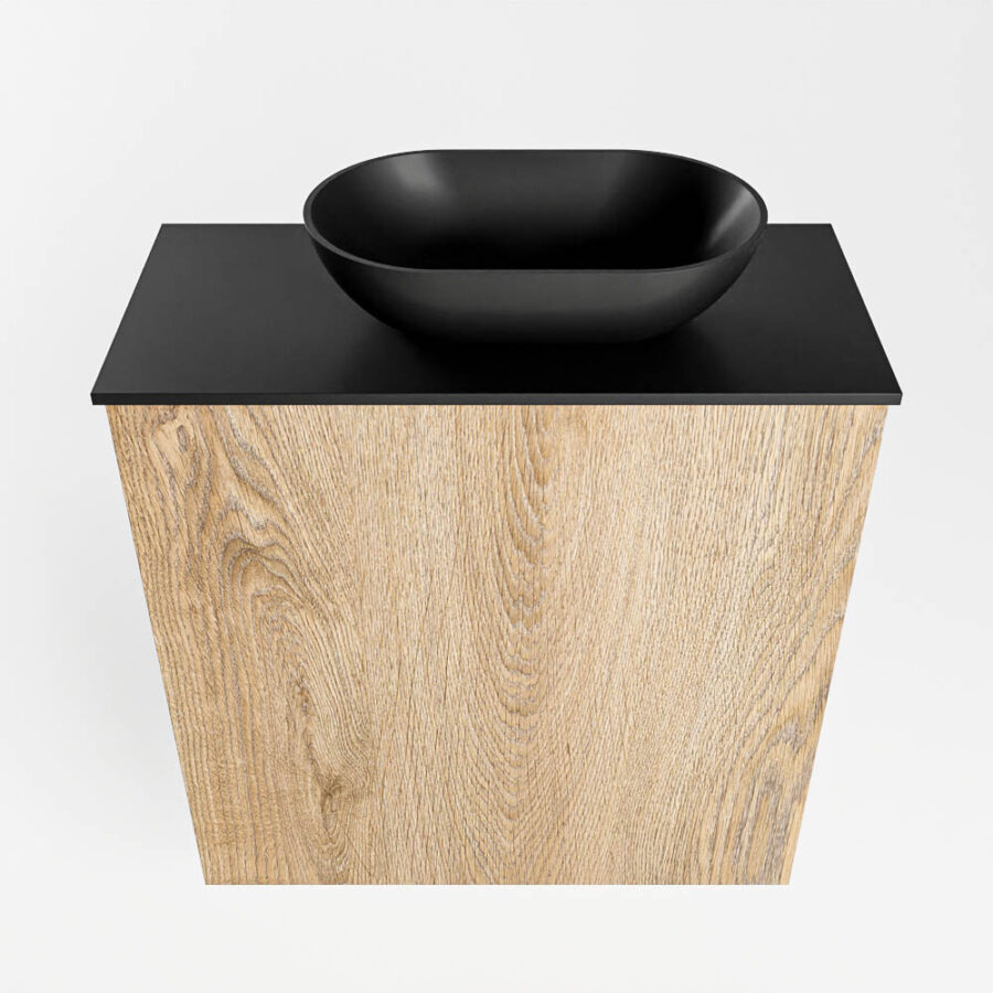 MONDIAZ FOWY toiletmeubel 50cm kleur washed oak. Waskom positie rechts kleur urban | urban. Met 1 kraangat - Afbeelding 5