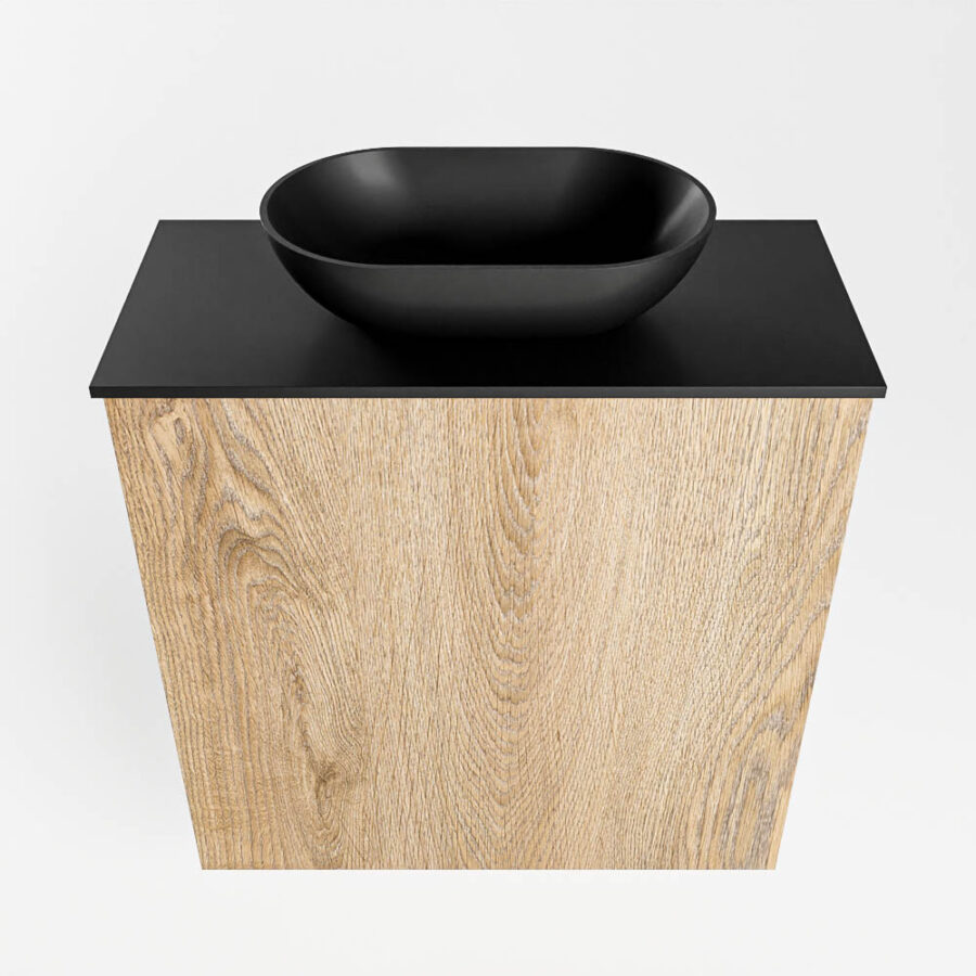 MONDIAZ FOWY toiletmeubel 50cm kleur washed oak. Waskom positie midden kleur urban | urban. Zonder kraangat - Afbeelding 5
