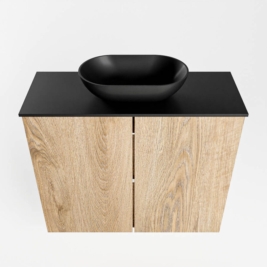MONDIAZ FOWY toiletmeubel 60cm kleur washed oak. Waskom positie midden kleur urban | urban. Met 1 kraangat - Afbeelding 5
