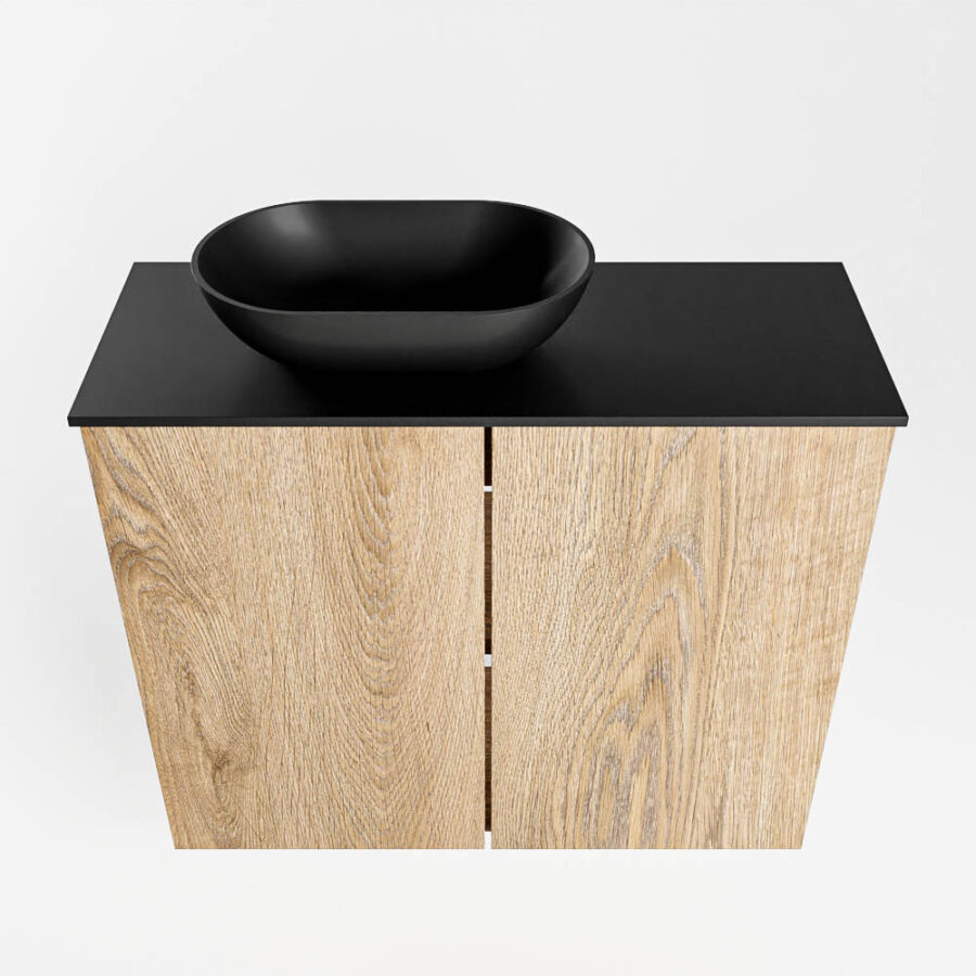 MONDIAZ FOWY toiletmeubel 60cm kleur washed oak. Waskom positie links kleur urban | urban. Met 1 kraangat - Afbeelding 5
