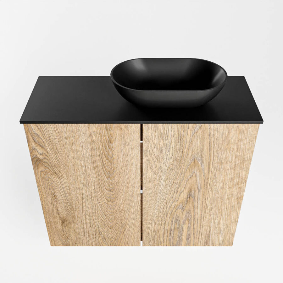 MONDIAZ FOWY toiletmeubel 60cm kleur washed oak. Waskom positie rechts kleur urban | urban. Zonder kraangat - Afbeelding 5