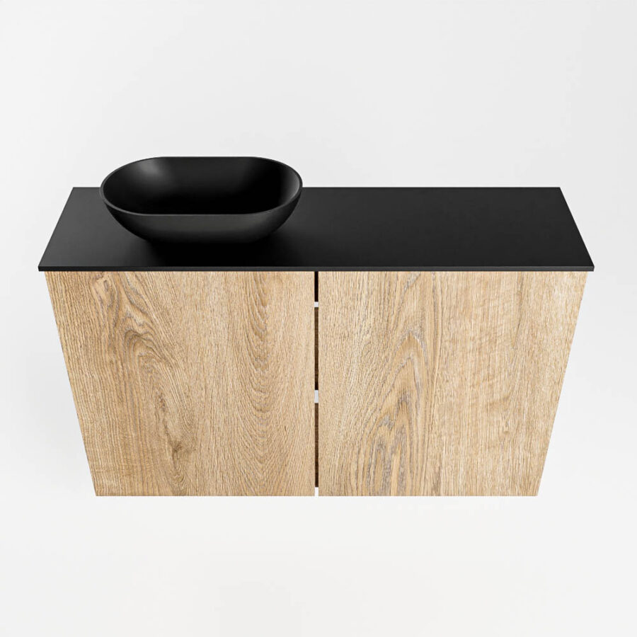 MONDIAZ FOWY toiletmeubel 80cm kleur washed oak. Waskom positie links kleur urban | urban. Met 1 kraangat - Afbeelding 5
