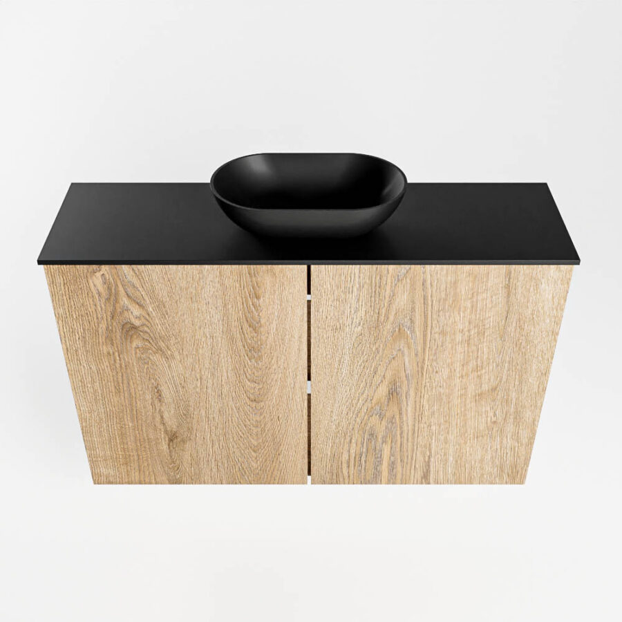 MONDIAZ FOWY toiletmeubel 80cm kleur washed oak. Waskom positie midden kleur urban | urban. Zonder kraangat - Afbeelding 5