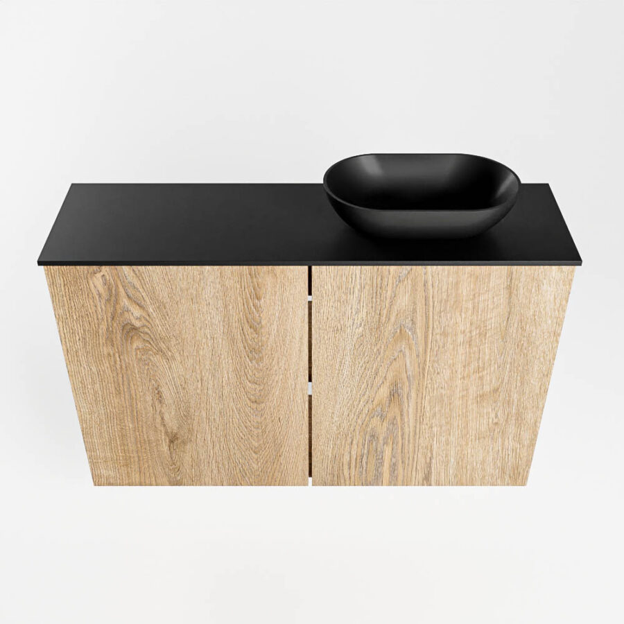 MONDIAZ FOWY toiletmeubel 80cm kleur washed oak. Waskom positie rechts kleur urban | urban. Zonder kraangat - Afbeelding 5