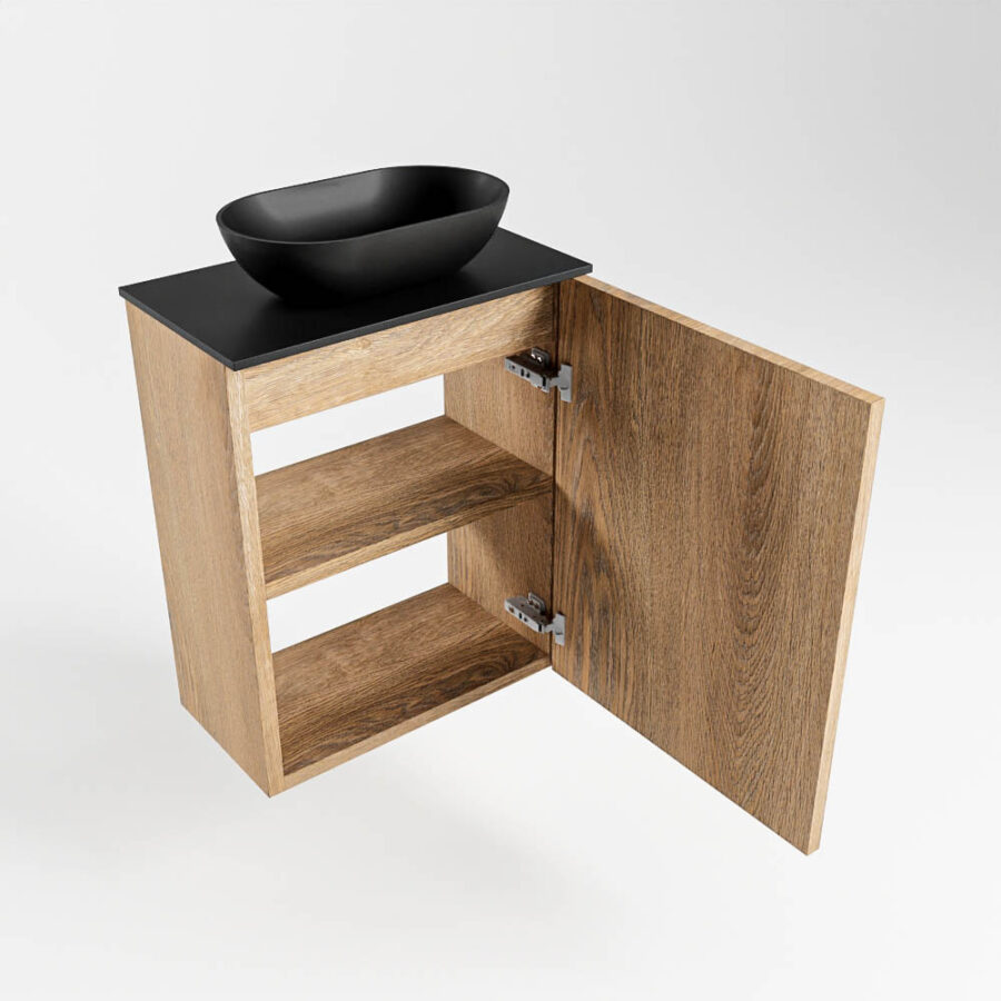 MONDIAZ FOWY toiletmeubel 40cm kleur washed oak. Waskom positie midden kleur urban | urban. Zonder kraangat - Afbeelding 6