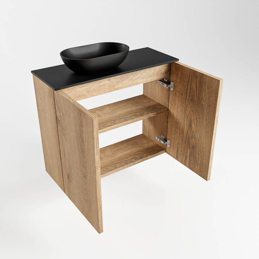 MONDIAZ FOWY toiletmeubel 60cm kleur washed oak. Waskom positie links kleur urban | urban. Met 1 kraangat - Afbeelding 6