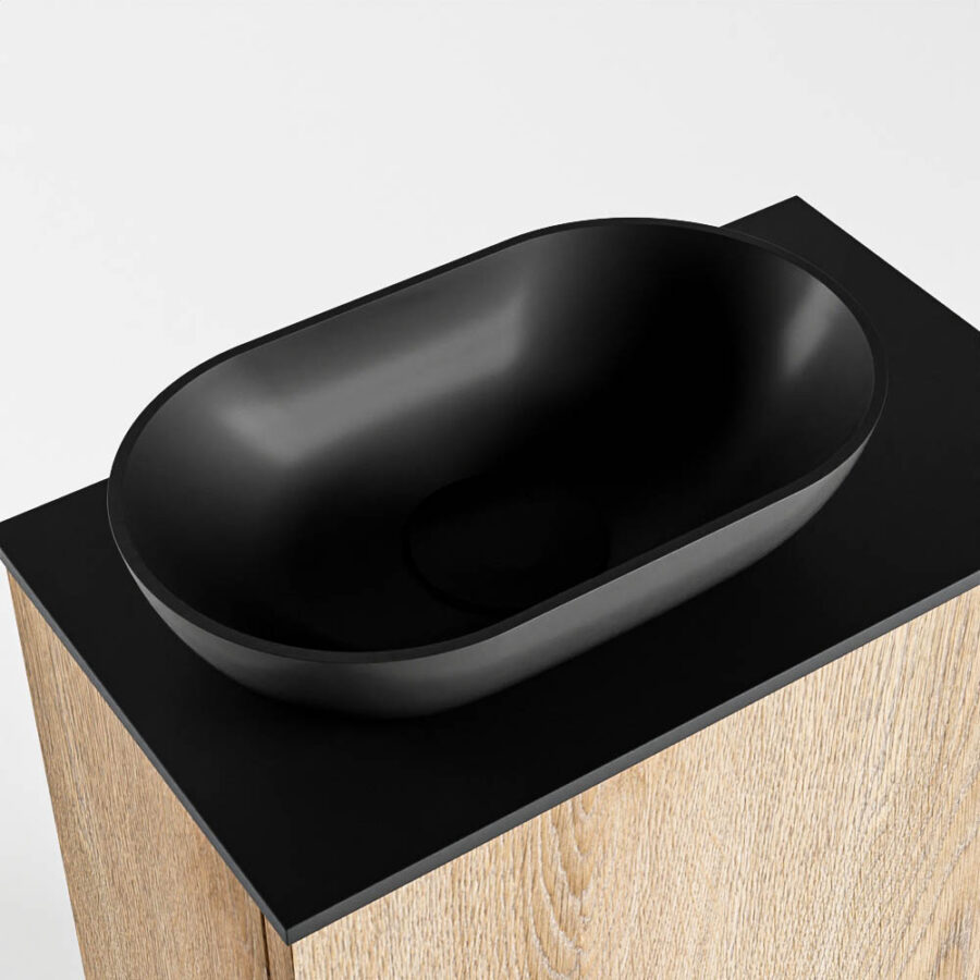 MONDIAZ FOWY toiletmeubel 40cm kleur washed oak. Waskom positie links kleur urban | urban. Met 1 kraangat - Afbeelding 7