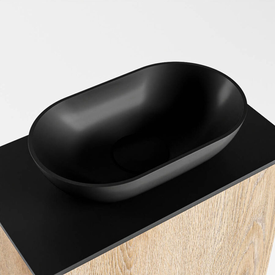 MONDIAZ FOWY toiletmeubel 40cm kleur washed oak. Waskom positie midden kleur urban | urban. Zonder kraangat - Afbeelding 7