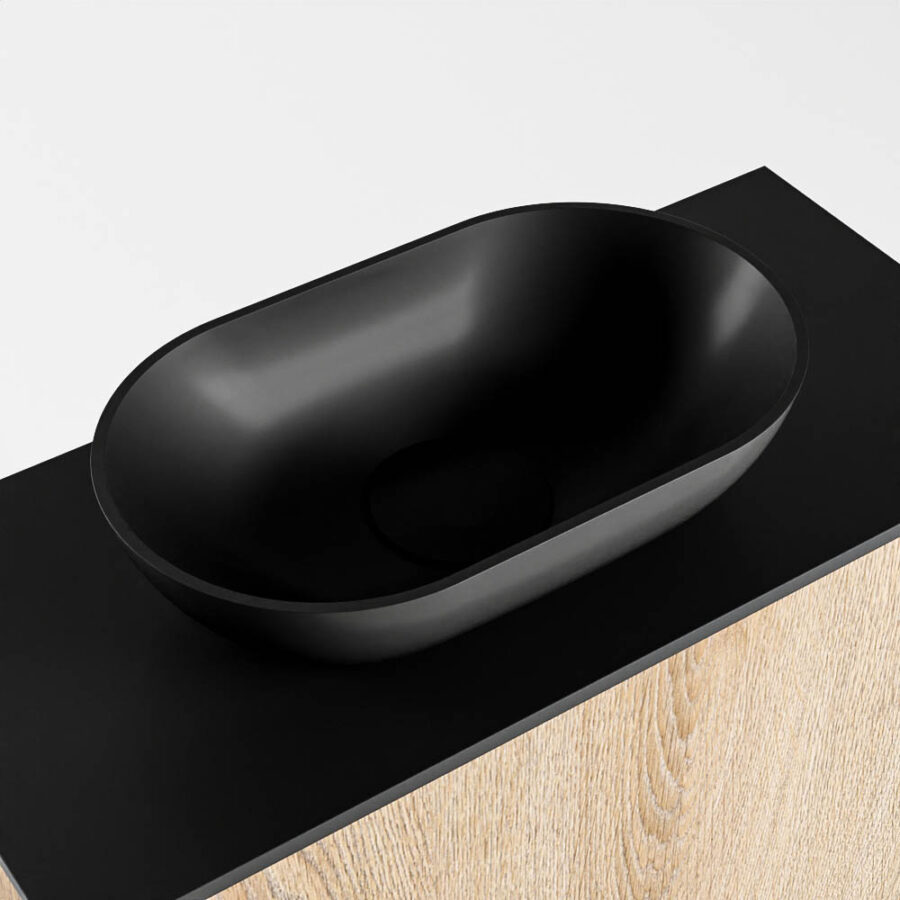 MONDIAZ FOWY toiletmeubel 50cm kleur washed oak. Waskom positie links kleur urban | urban. Met 1 kraangat - Afbeelding 7