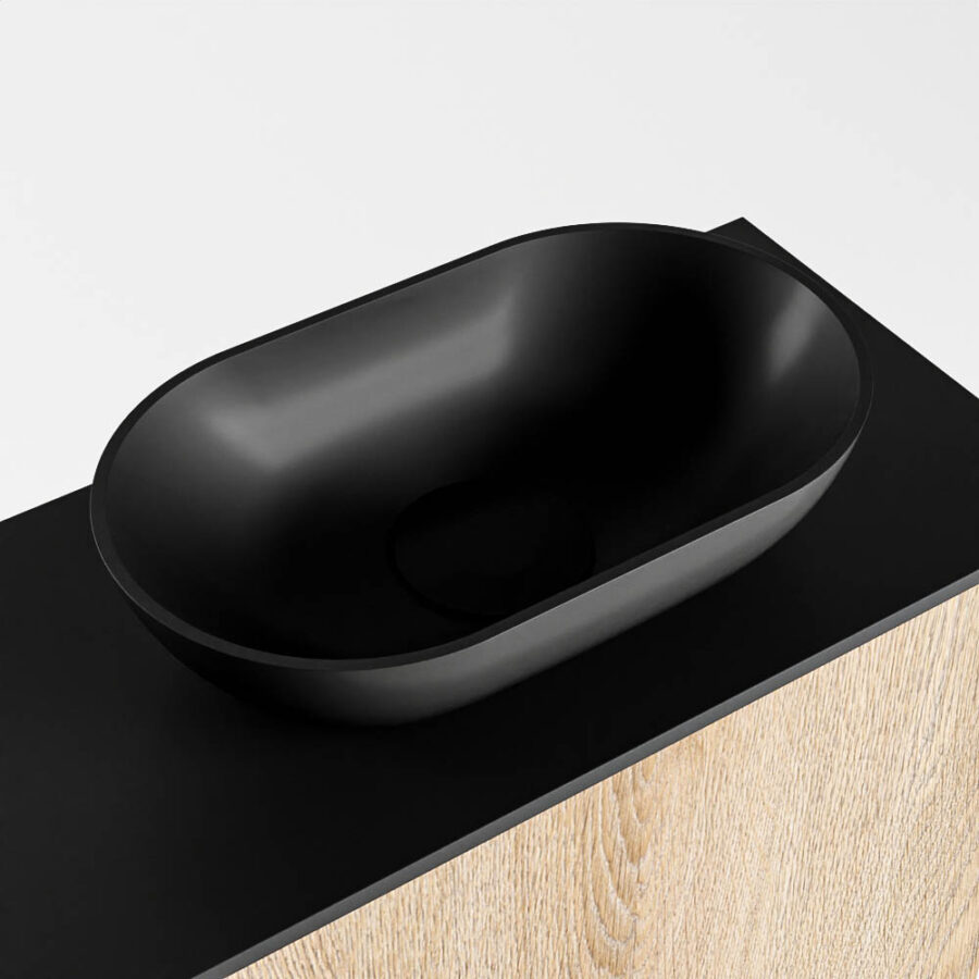 MONDIAZ FOWY toiletmeubel 50cm kleur washed oak. Waskom positie rechts kleur urban | urban. Met 1 kraangat - Afbeelding 7