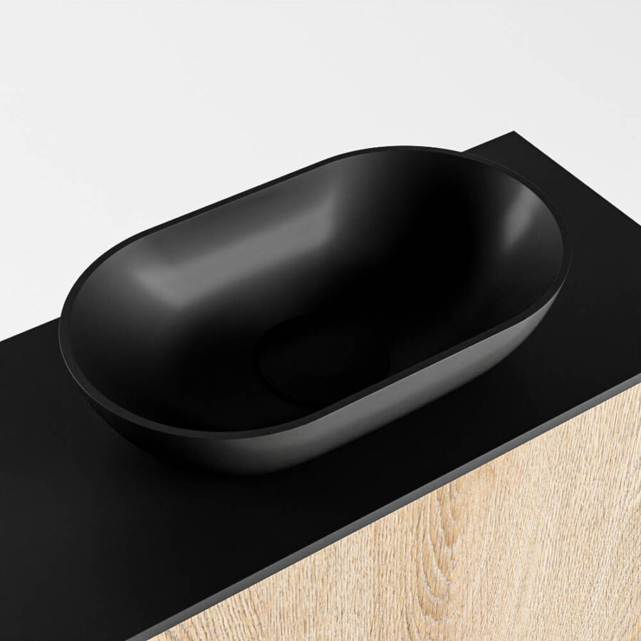 MONDIAZ FOWY toiletmeubel 50cm kleur washed oak. Waskom positie midden kleur urban | urban. Zonder kraangat - Afbeelding 7