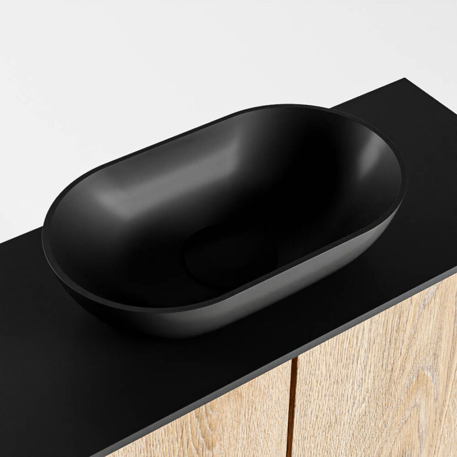 MONDIAZ FOWY toiletmeubel 60cm kleur washed oak. Waskom positie midden kleur urban | urban. Met 1 kraangat - Afbeelding 7