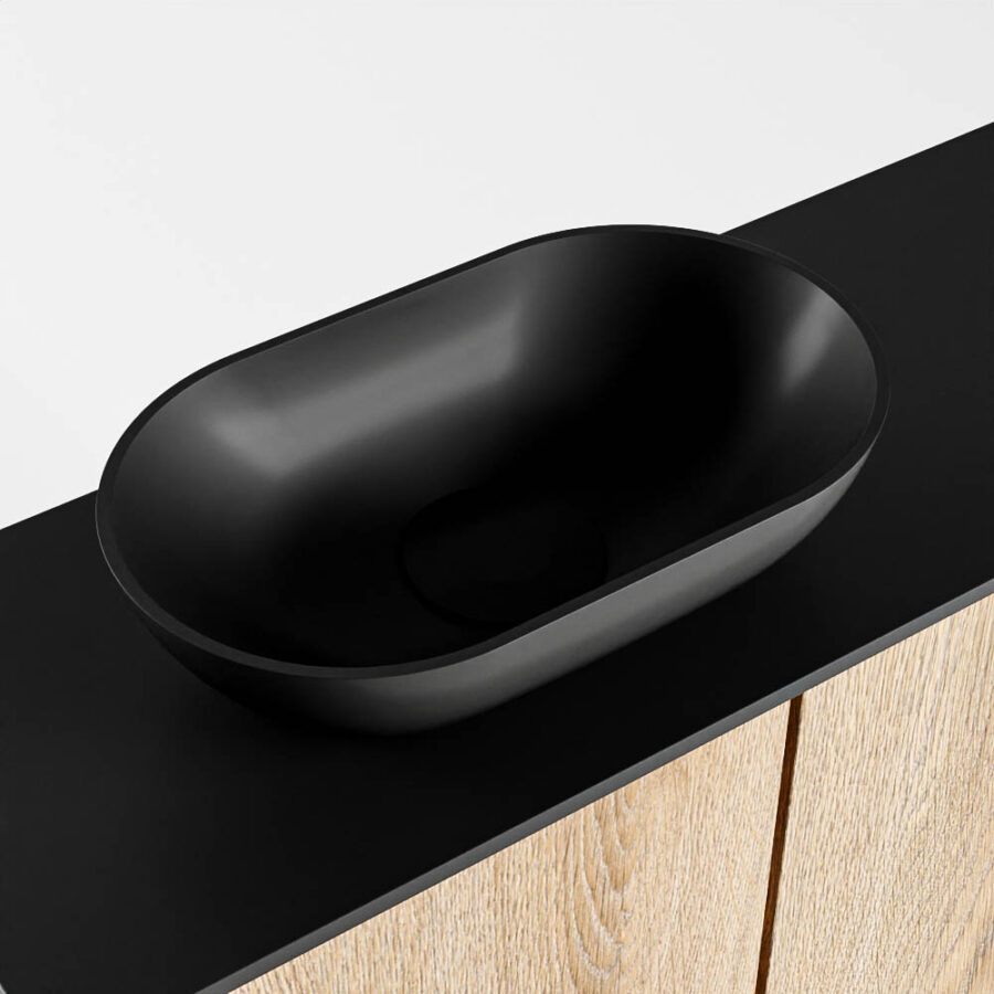 MONDIAZ FOWY toiletmeubel 60cm kleur washed oak. Waskom positie links kleur urban | urban. Met 1 kraangat - Afbeelding 7