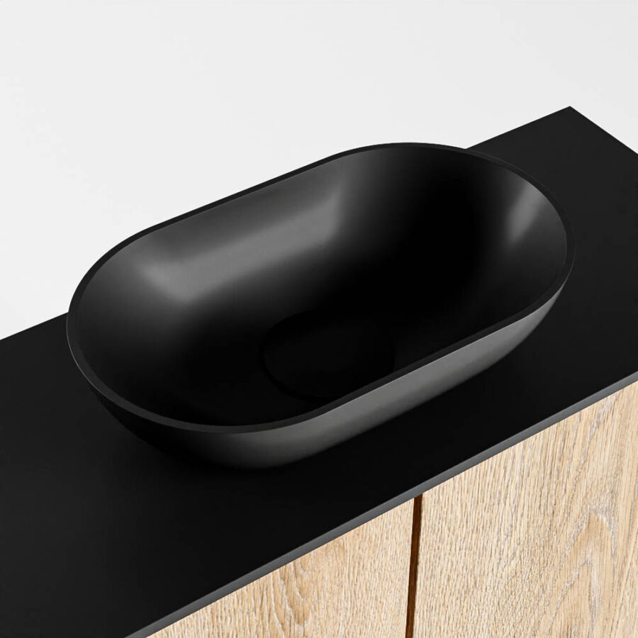 MONDIAZ FOWY toiletmeubel 60cm kleur washed oak. Waskom positie midden kleur urban | urban. Zonder kraangat - Afbeelding 7