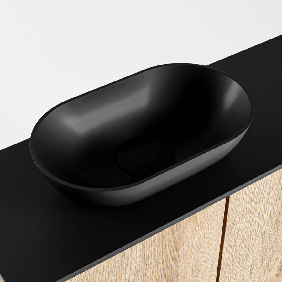 MONDIAZ FOWY toiletmeubel 60cm kleur washed oak. Waskom positie links kleur urban | urban. Zonder kraangat - Afbeelding 7